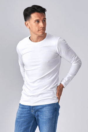 Langarm Muscle T -Shirt - Weiß