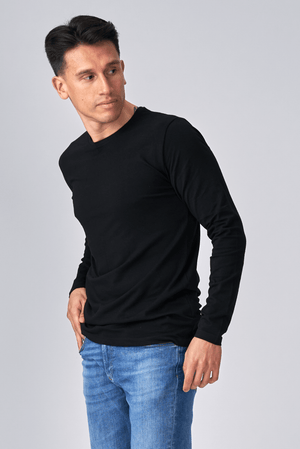 Langarm Muscle T -Shirt - Schwarz