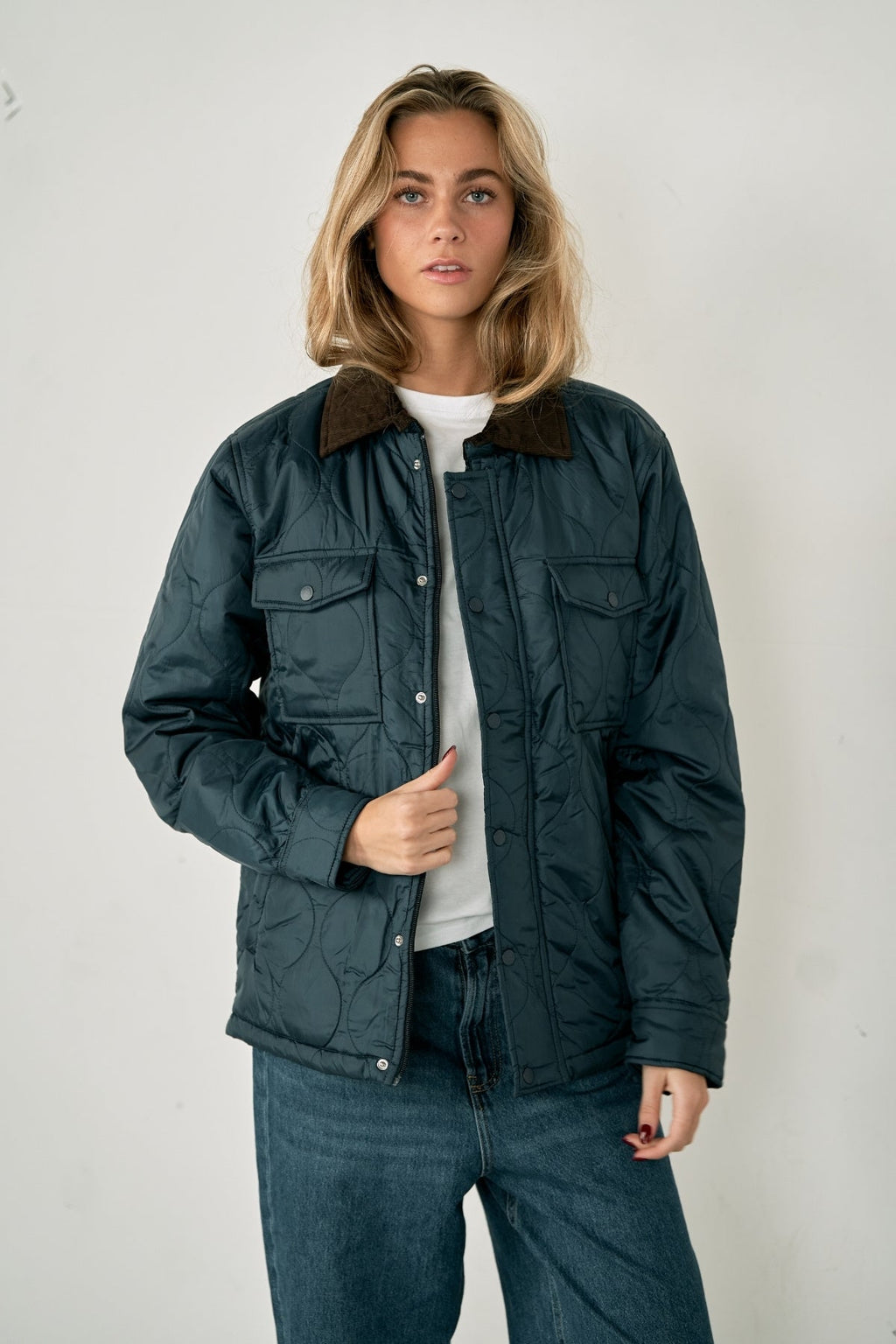 Ella Quiltet Jacke - Marine