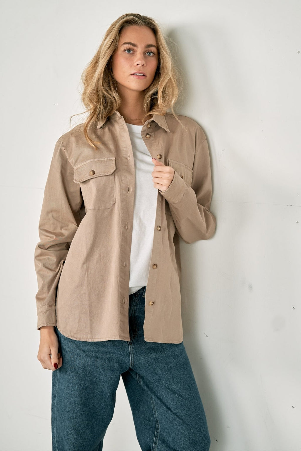 Amber Twill-Hemd – Khaki