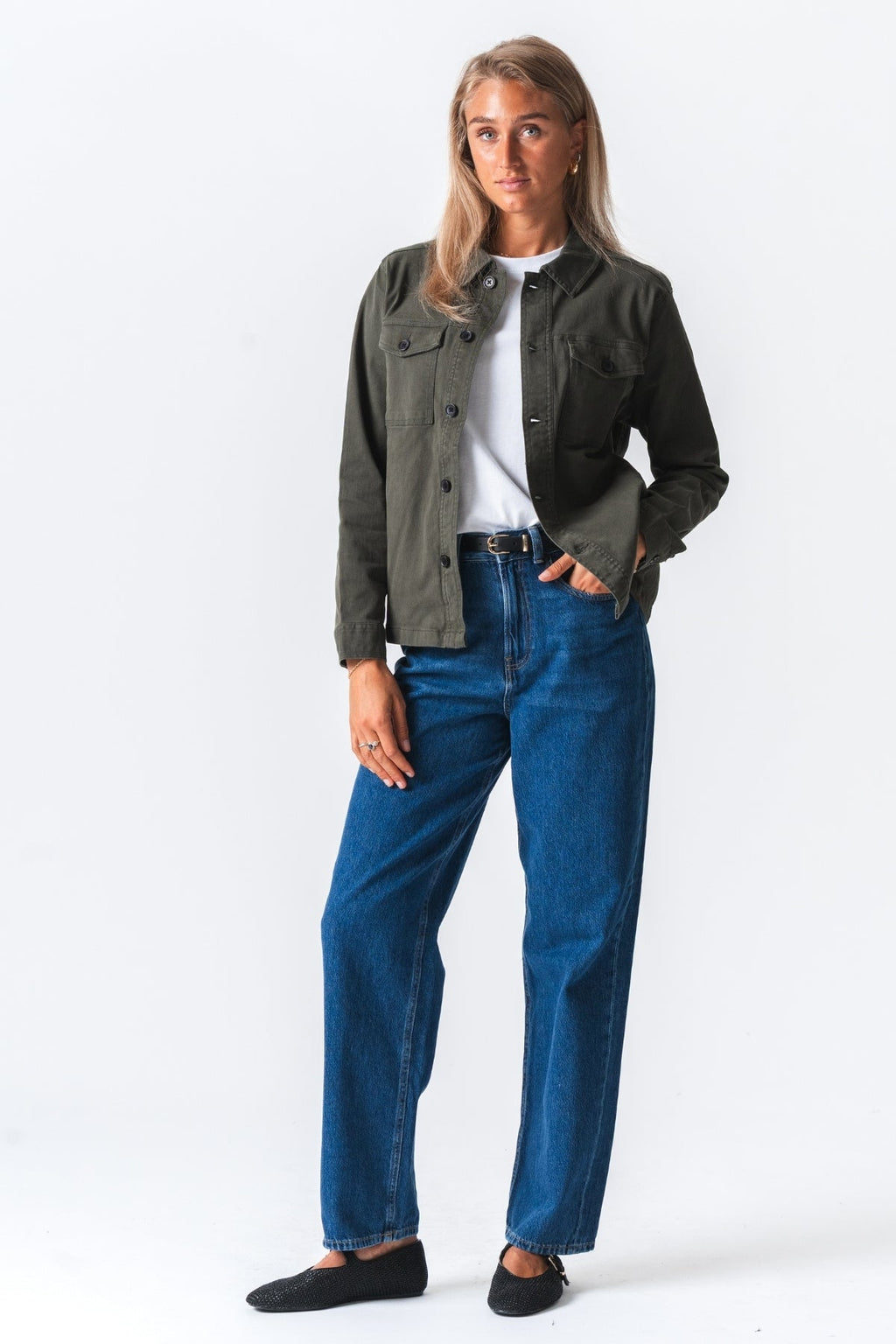 Twill Overshirt - dunkle Olive