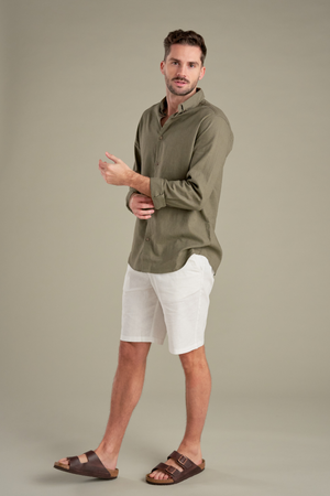 Leinen Shorts - Weiß