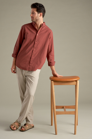 Leinenhemd - Terrakotta