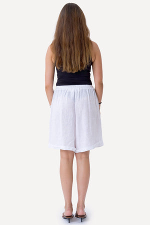 Leinen Shorts - Weiß