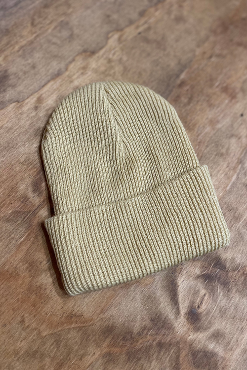 Strickbeanie - dunkles Beige