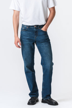 Entspannte Fit -Jeans - dunkelblauer Jeans