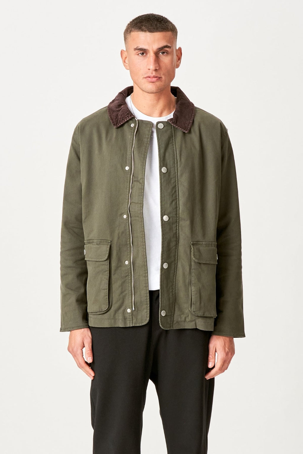 Twilljacke - dunkle Olive