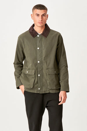 Twilljacke - dunkle Olive