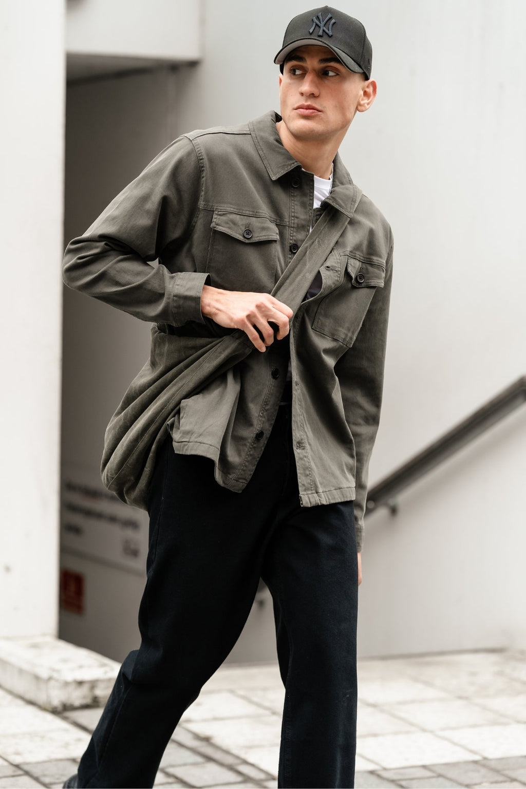 Twill Overshirt - dunkle Olive