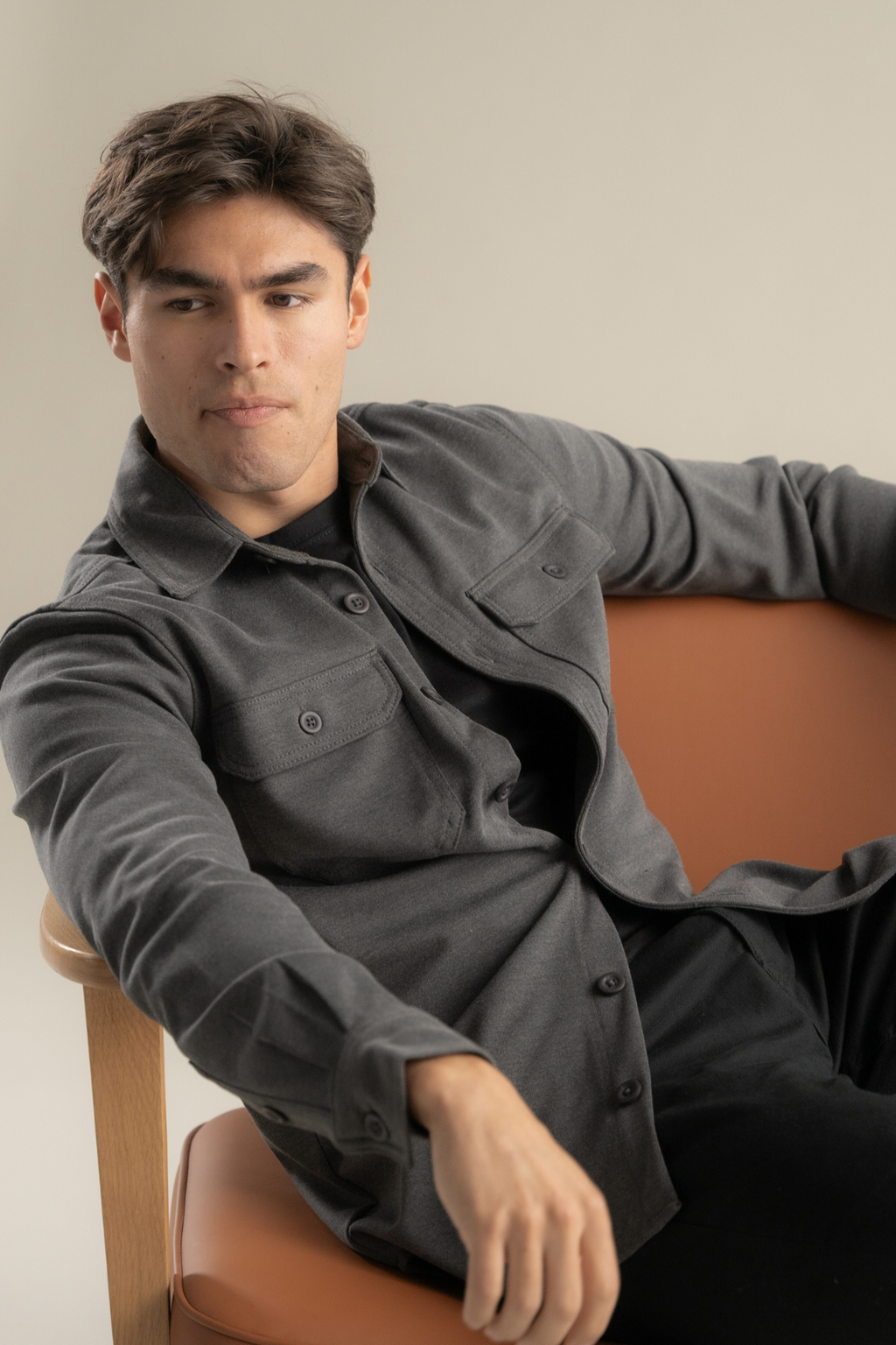 Performance Regular Overshirt - Holzkohle
