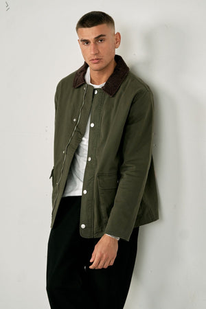 Twilljacke - dunkle Olive