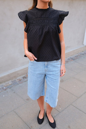 Kath Long Denim Shorts - Hellblauer Denim