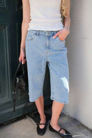 Isra Bermuda Shorts - mittelblauer Denim