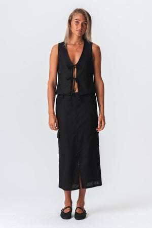 Leinenrock - schwarz