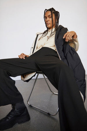 Lisa breit Pants - Schwarz