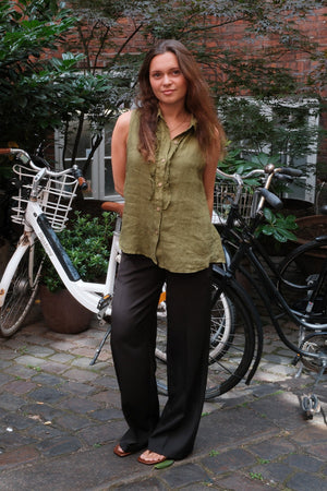 Mio Leinenoberteil – Oliv