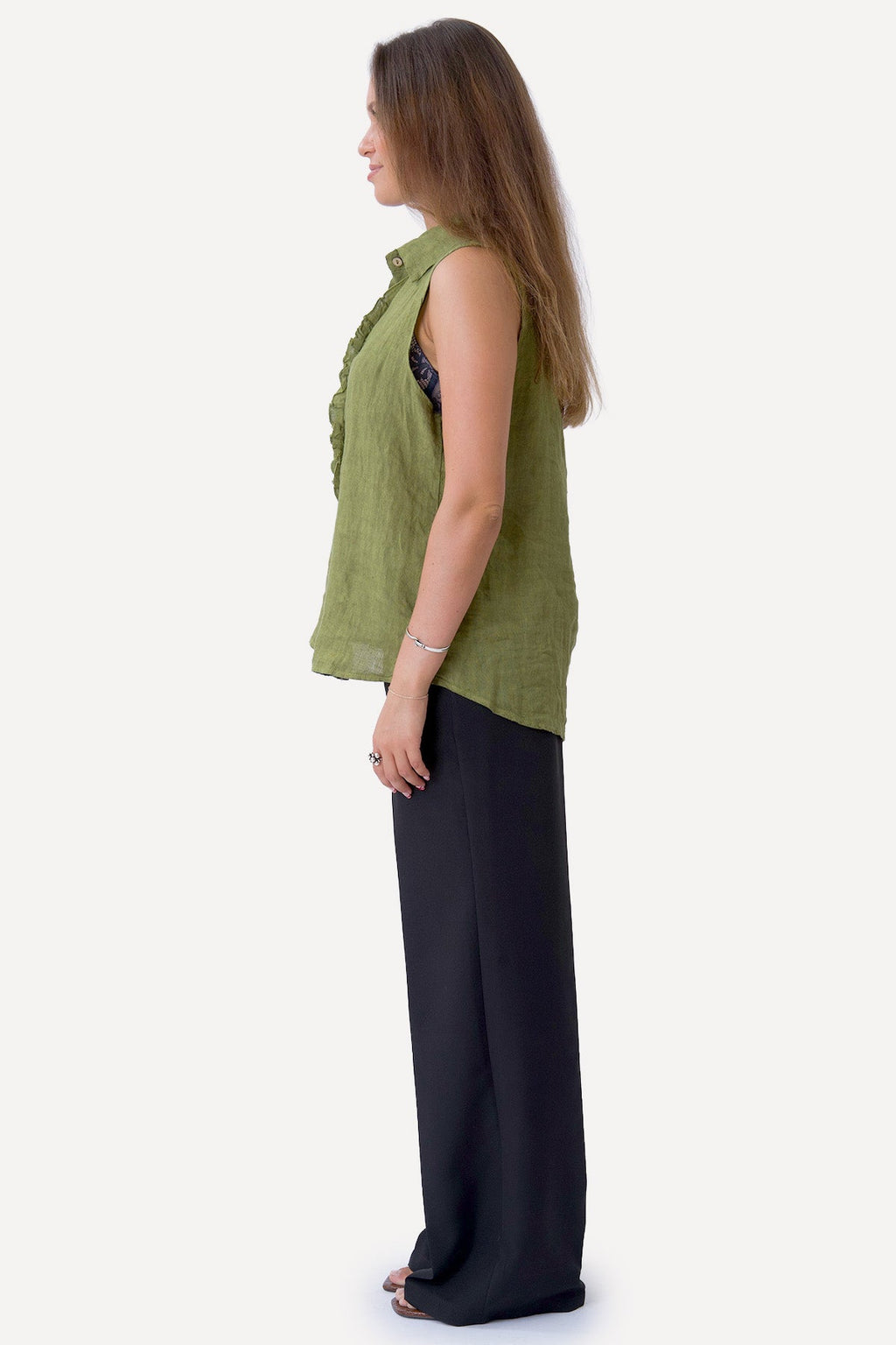 Mio Leinenoberteil – Oliv