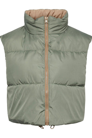 Nadia Short Puffer Weste - Silver Mink