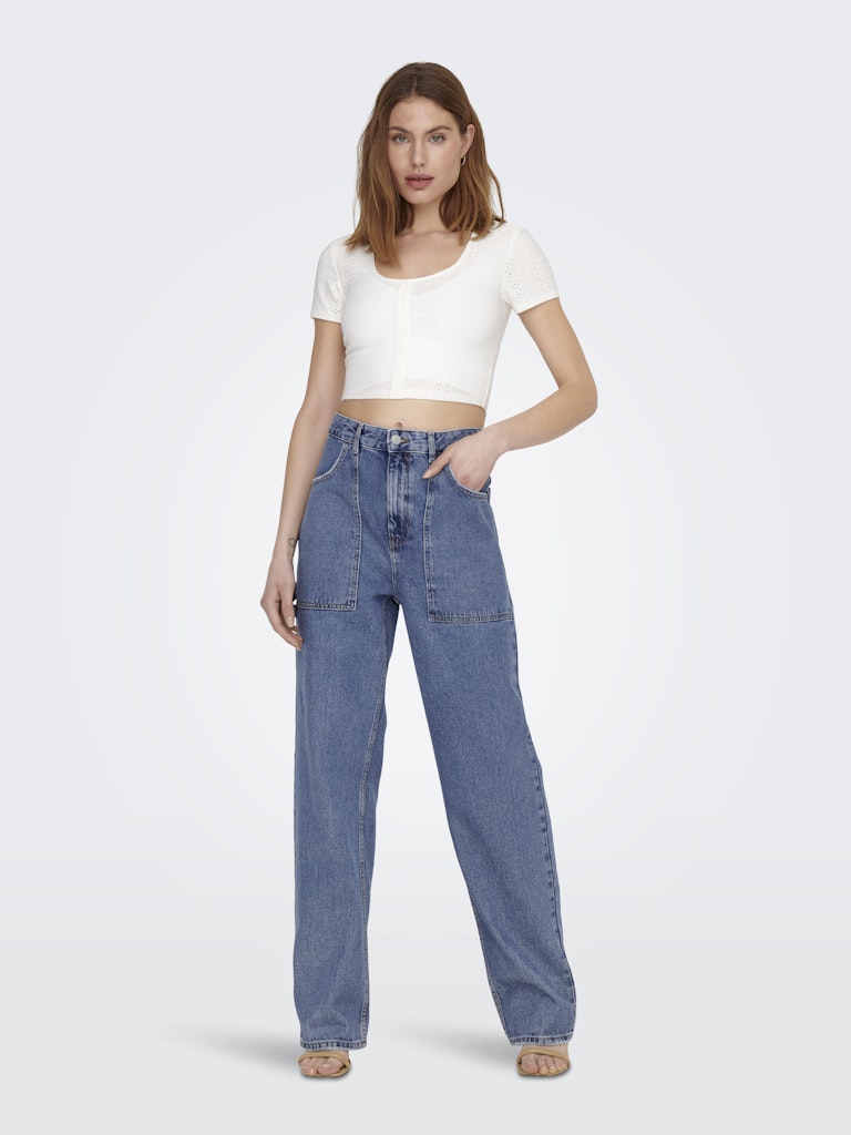 Kirsi breite Jeans - mittelblauer Denim