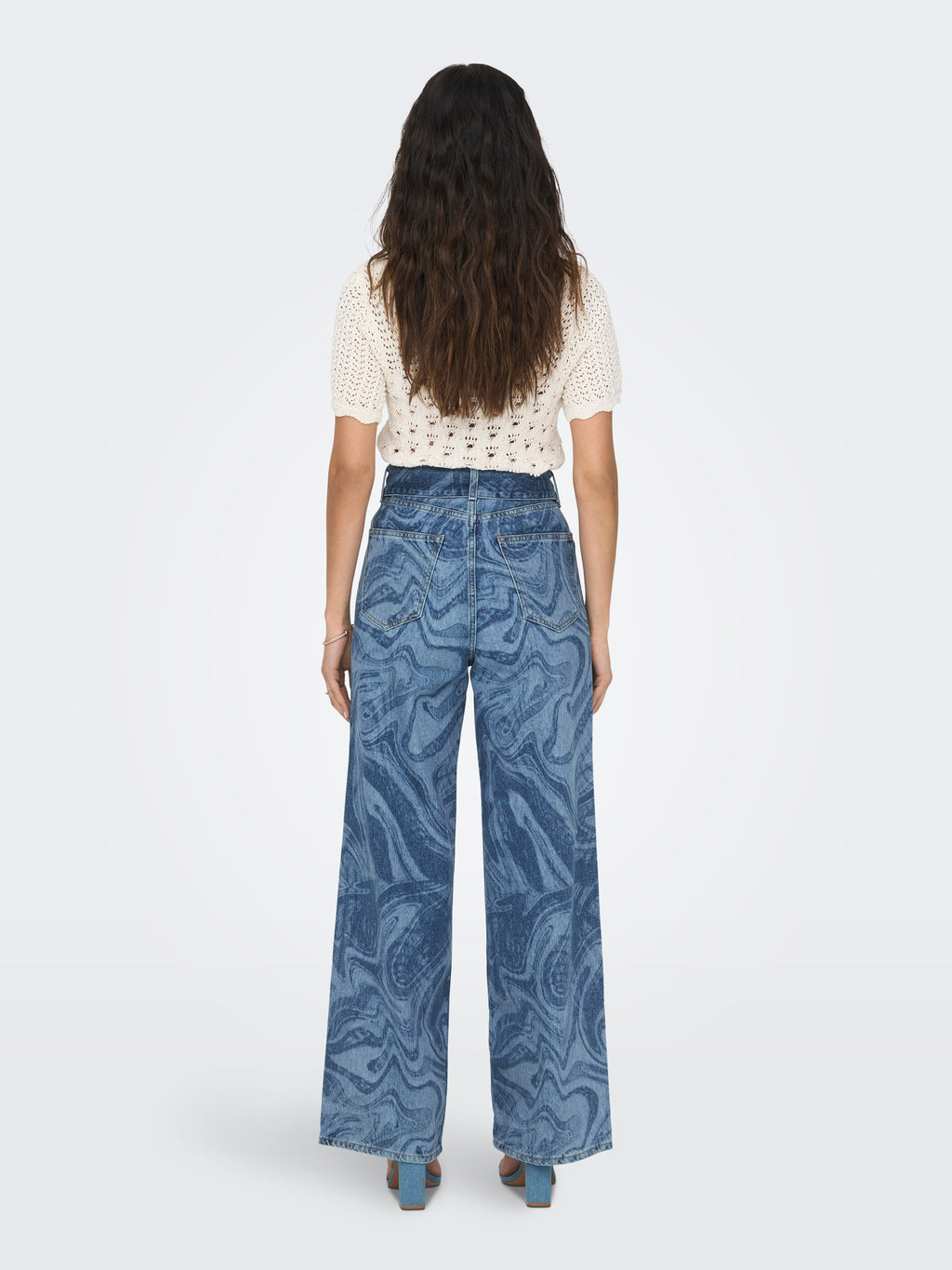 Esther Hope Print - mittelblauer Denim