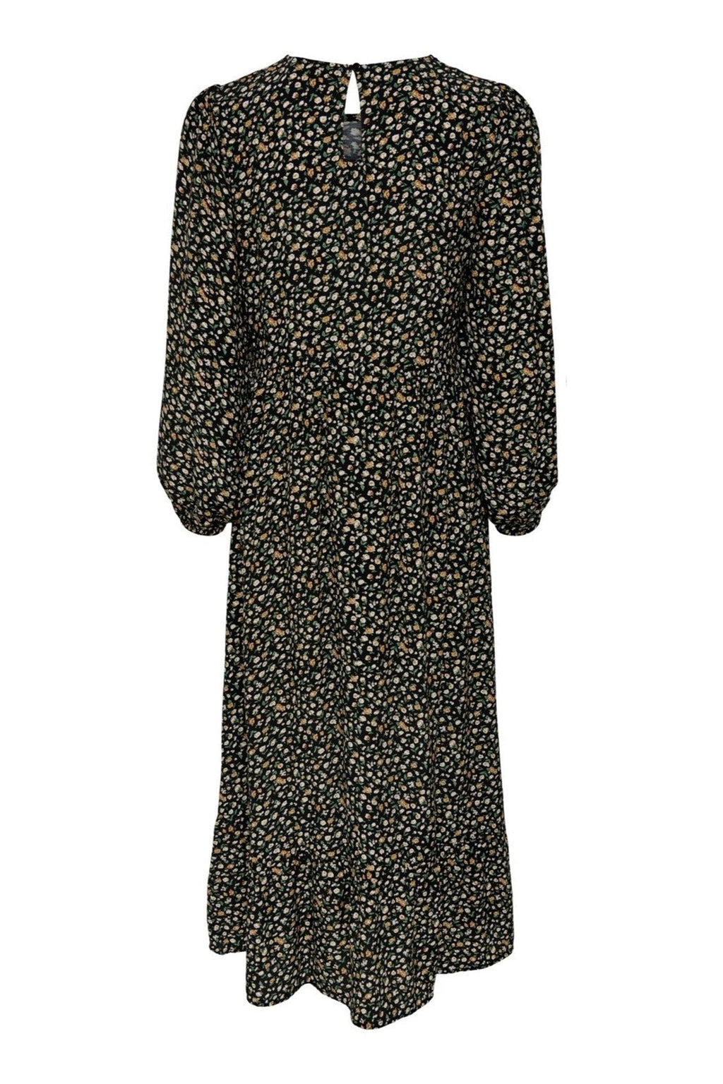 Amalie Midi Kleid - Schwarz / Orange