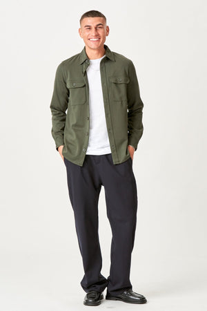 Performance Regular Overshirt - dunkle Olive