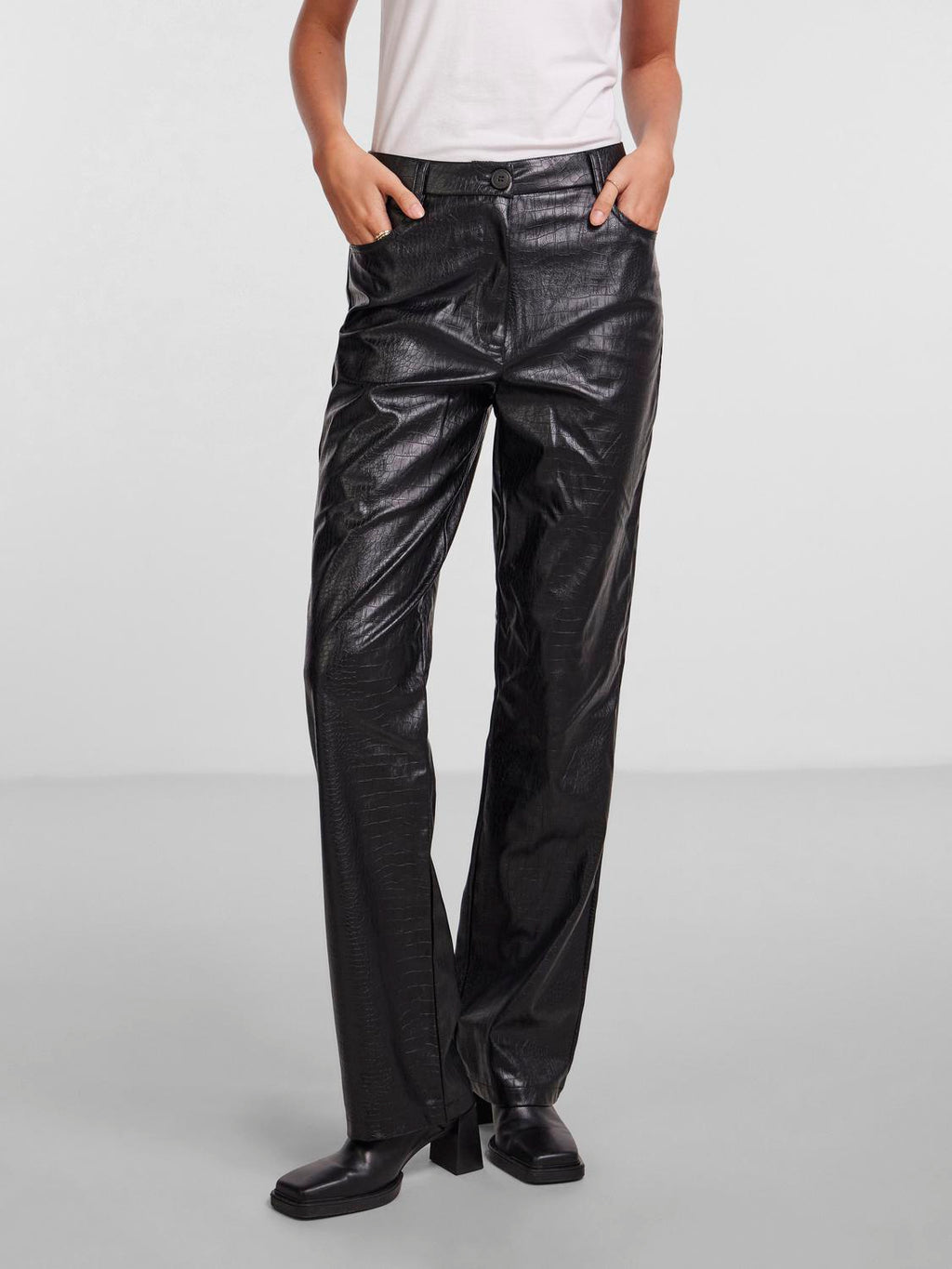 Croco Pants - Schwarz