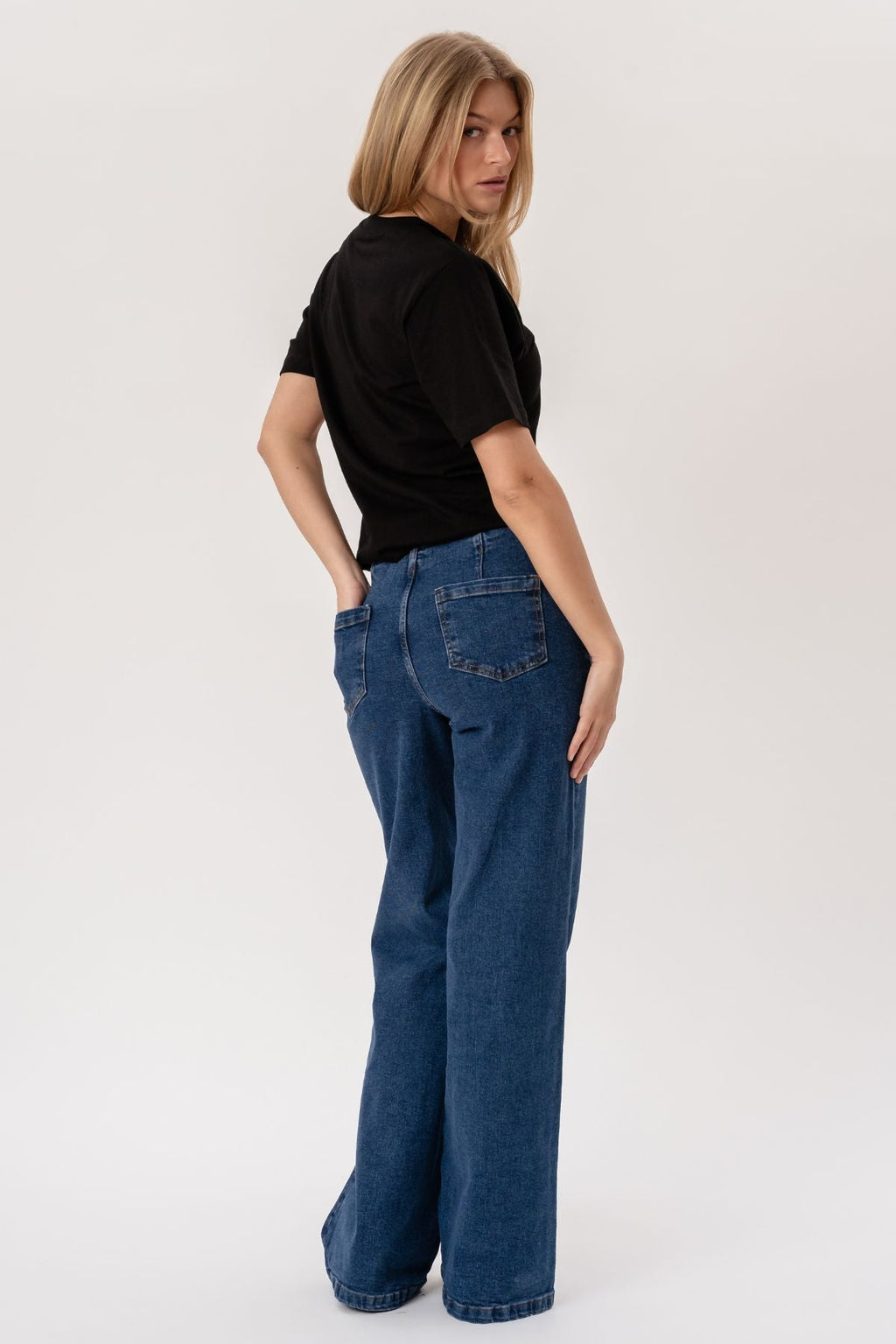 Miley Wide Jeans – Mittelblau
