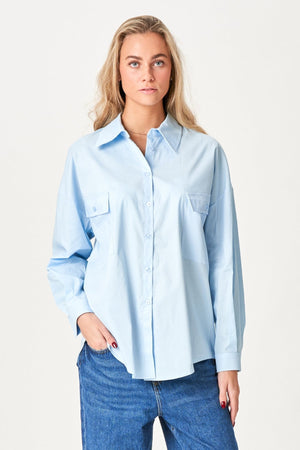 Clara Oversized Hemd - hellblau