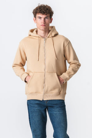 Entspannter Zip Hoodie - Beige