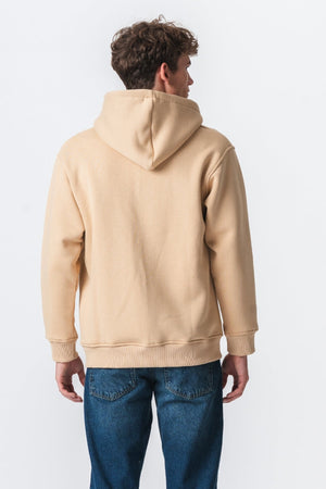Entspannter Zip Hoodie - Beige