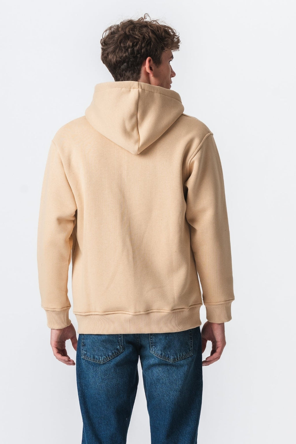 Entspannter Zip Hoodie - Beige