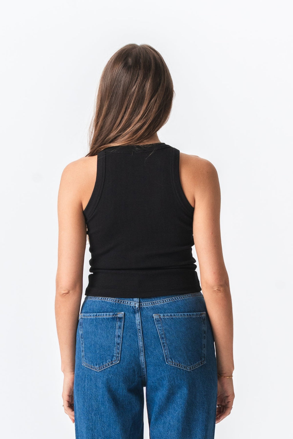 Rippenoberteil - schwarz