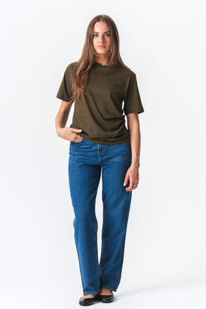 Oversized T -Shirt - Olive (Dame)