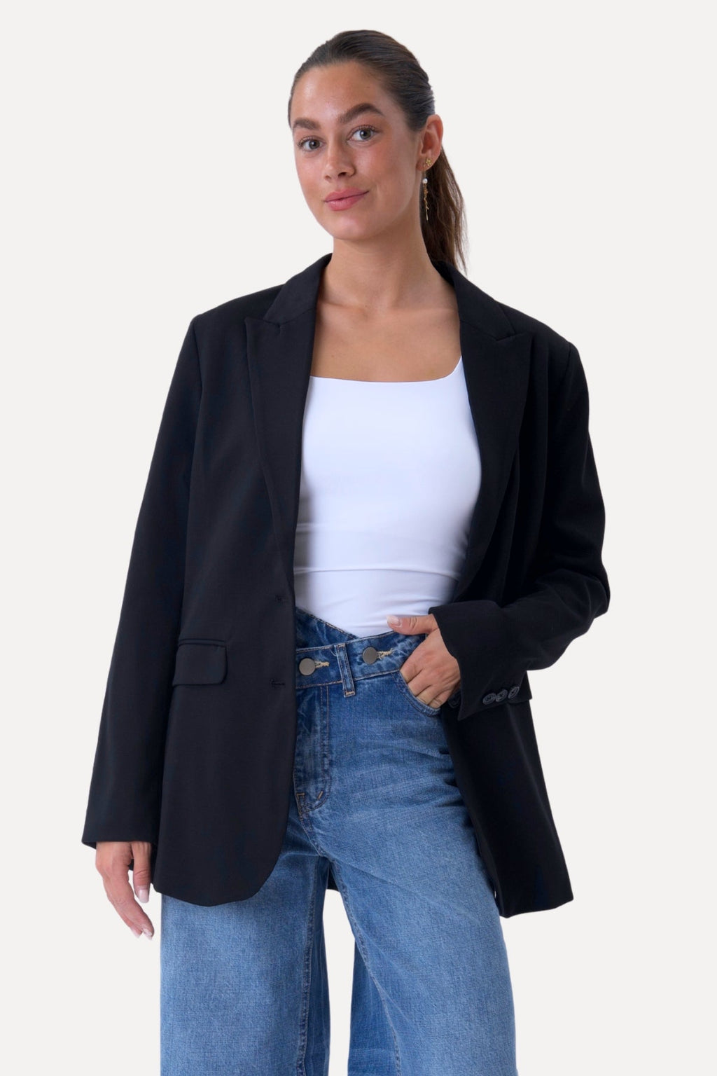 Blazer mit klassischer Passform – Marineblau