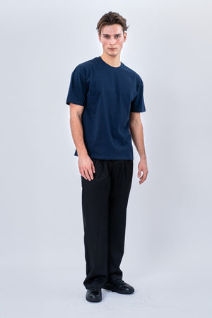 Kastenförmiges T-Shirt – Marineblau