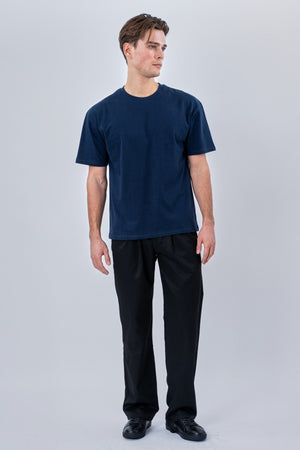 Kastenförmiges T-Shirt – Marineblau