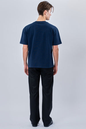 Kastenförmiges T-Shirt – Marineblau