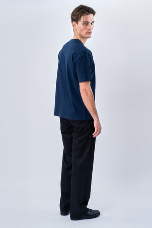 Kastenförmiges T-Shirt – Marineblau