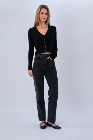 Nova Krawattenbluse gestrickt - Schwarz