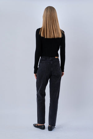 Nova Krawattenbluse gestrickt - Schwarz