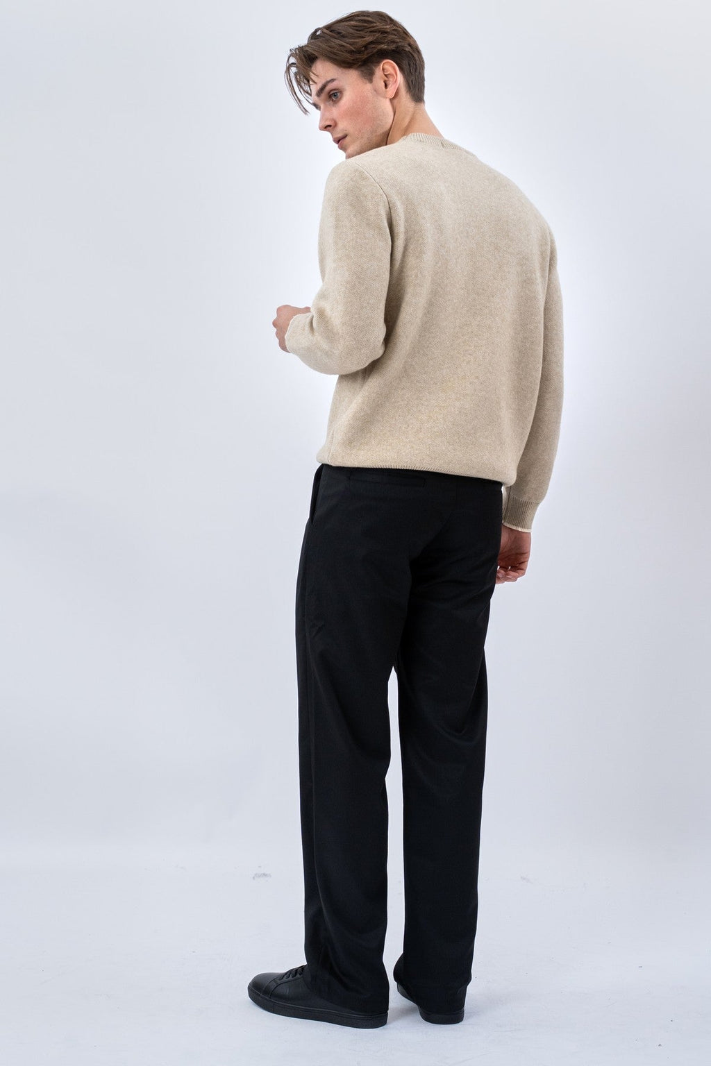 Pullover mit Rundhalsausschnitt – Beige