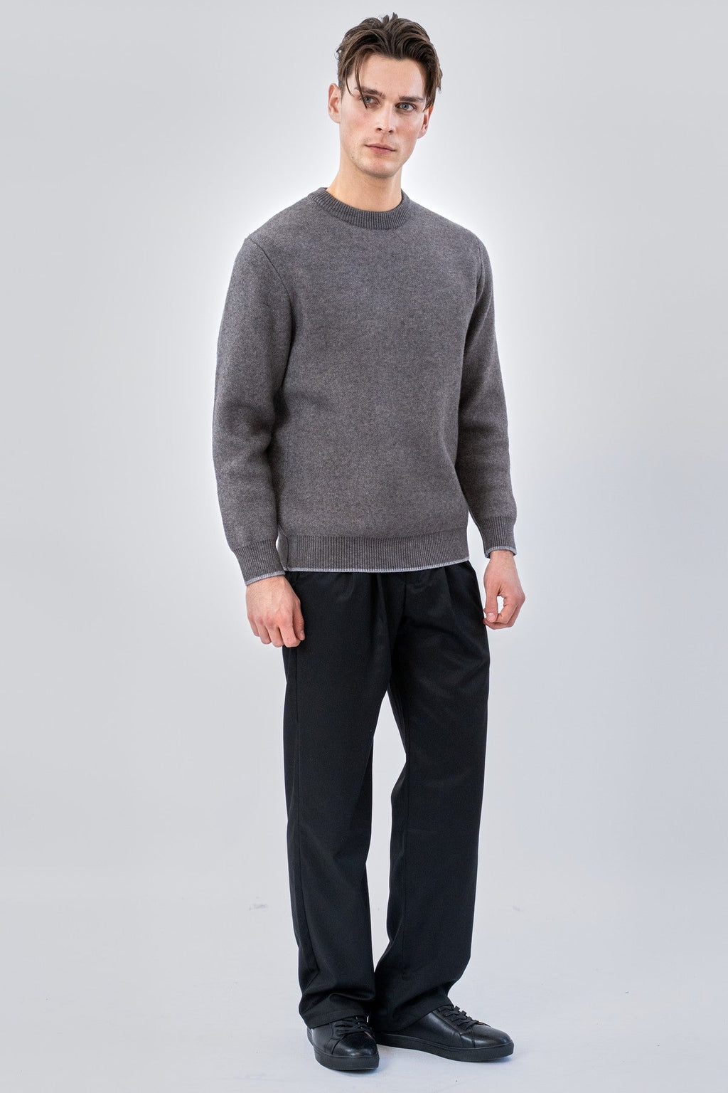 Pullover mit Rundhalsausschnitt – Grau