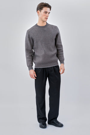 Pullover mit Rundhalsausschnitt – Grau