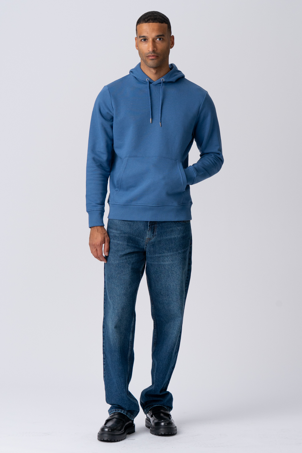 Sweatshirt Hoodie - Staubblau