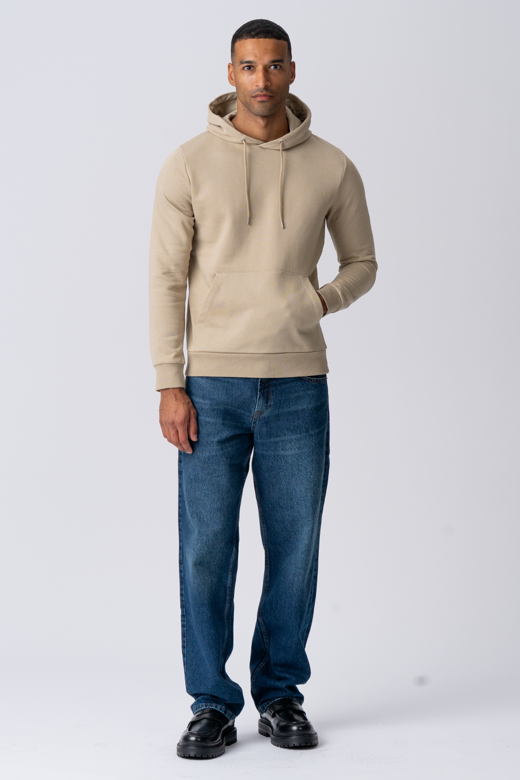 Basic Hoodie -Schweiß - dunkles Beige