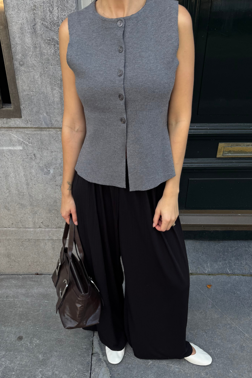 Reynard Strickweste - mittelgraue Melange