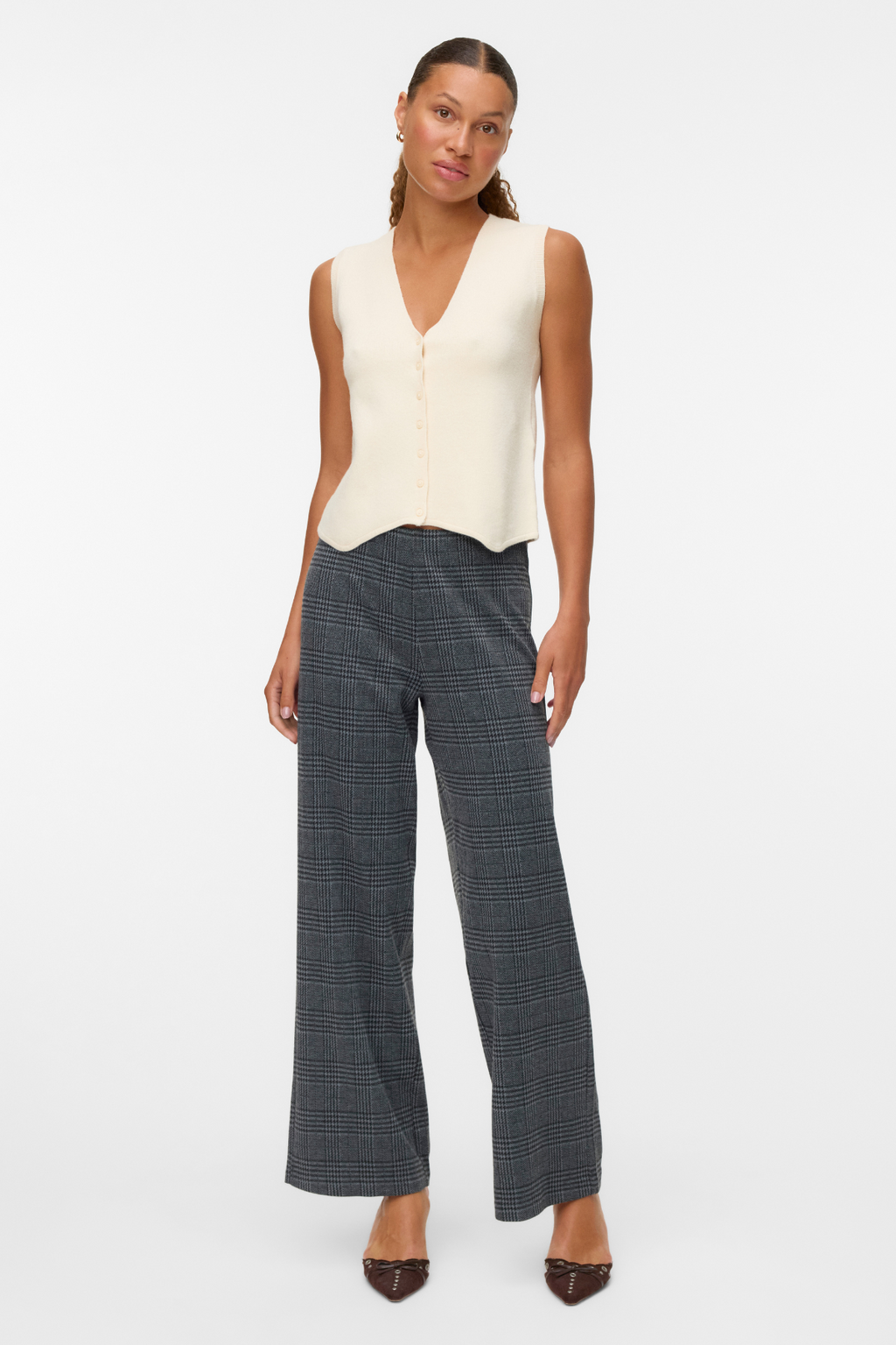 Gold V -Ausschnitt -Weste - Birke