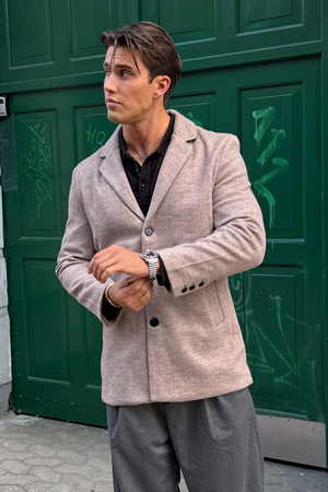 Klassischer Mantel - Sand