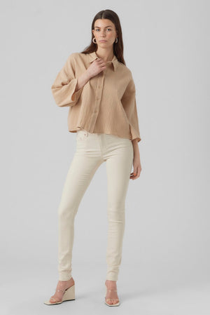 Natali Crop Shirt - Irische Creme